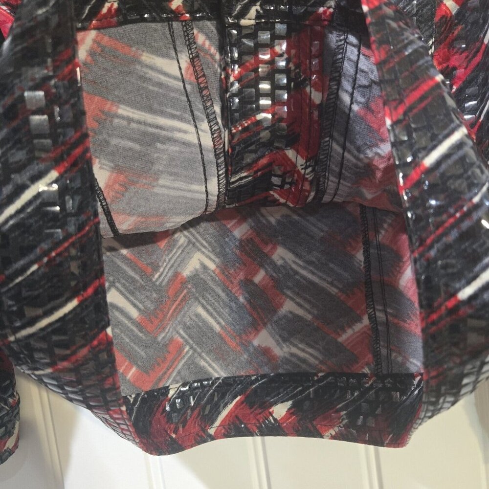 Ruby Rd. Size 6 Shiny Vinyl Button Front Jacket B… - image 7